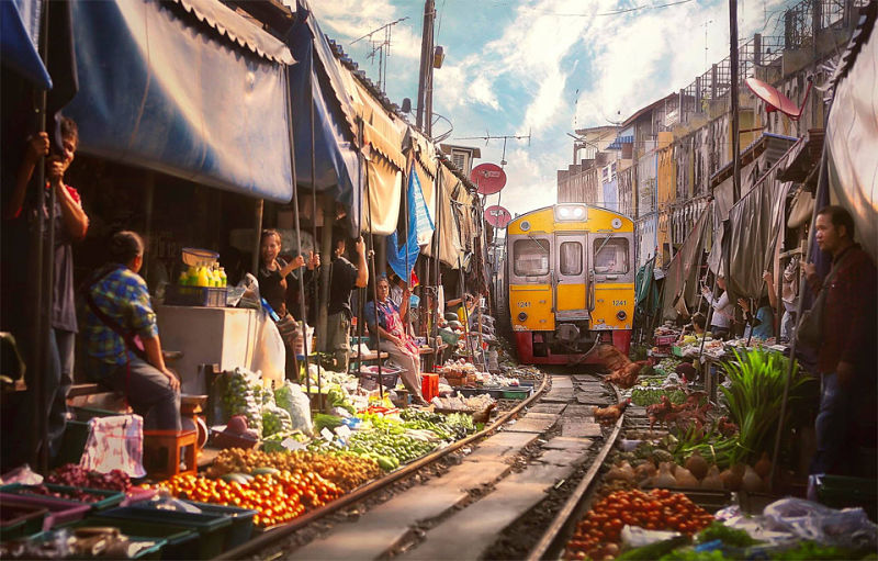 Mercado del Tren de Bangkok
