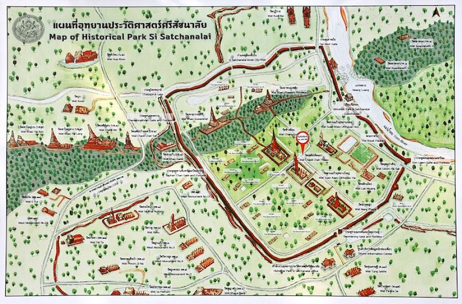 Mapa Turístico del Parque Histórico de Si Satchanalai