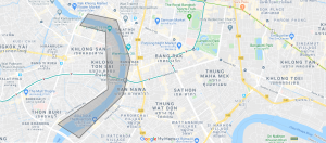 Mapa del río de Bangkok